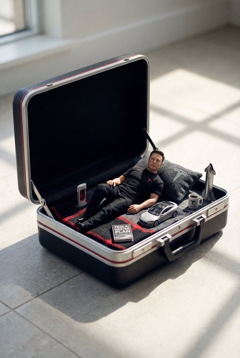 Miniature Person in Themed Suitcase Bed