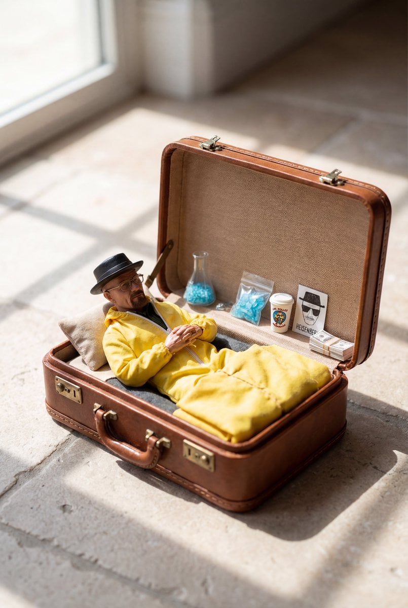 Miniature Person in Themed Suitcase Bed — image 2