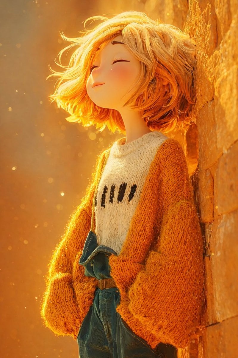 Magical Golden Hour Village 3D Render — image 2