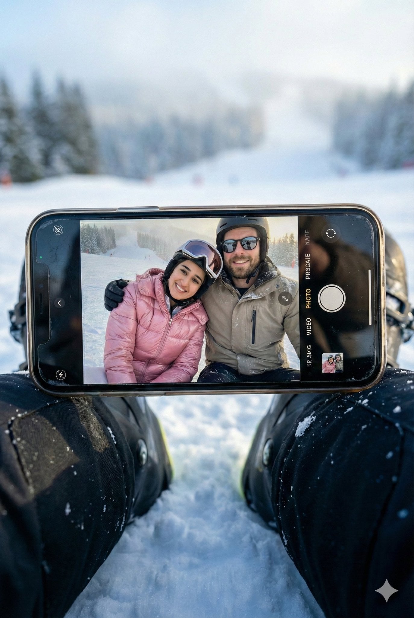 Winter Selfie with Couple in Snow — image 2