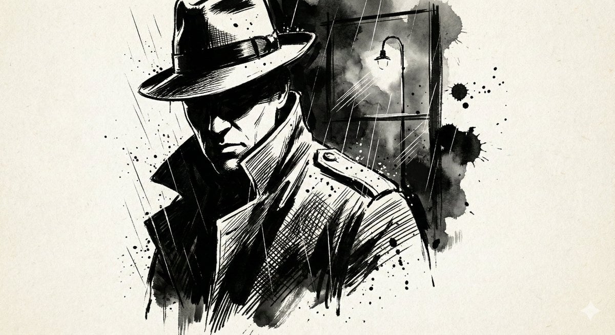 Ink Noir Portrait with Splatter — image 2