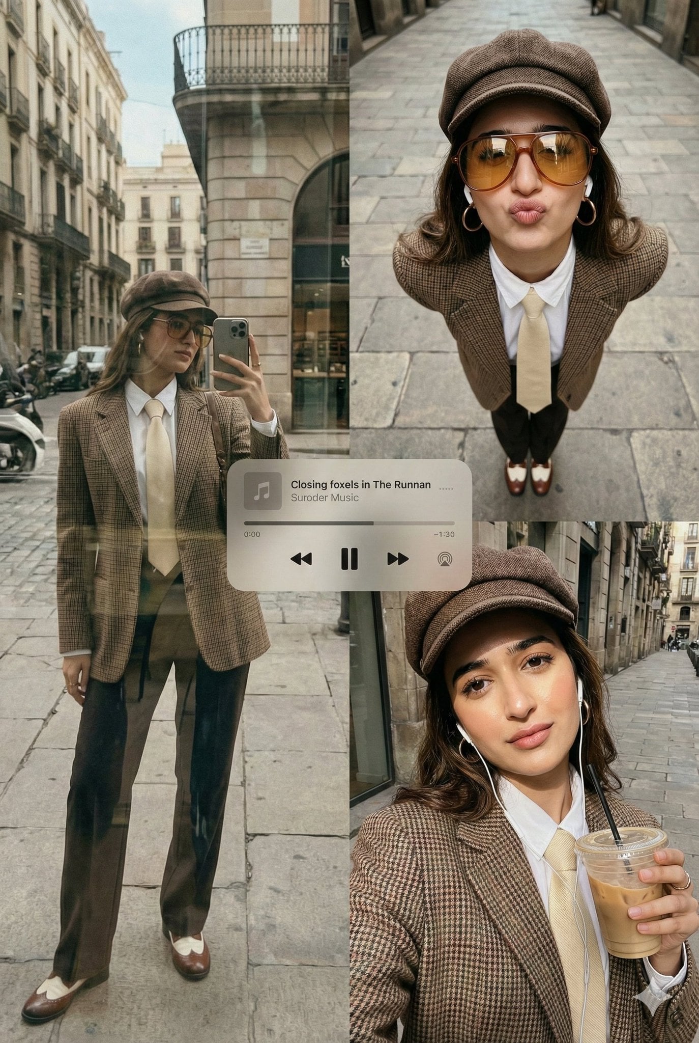 Urban Fashion Collage with Vintage-Inspired Style