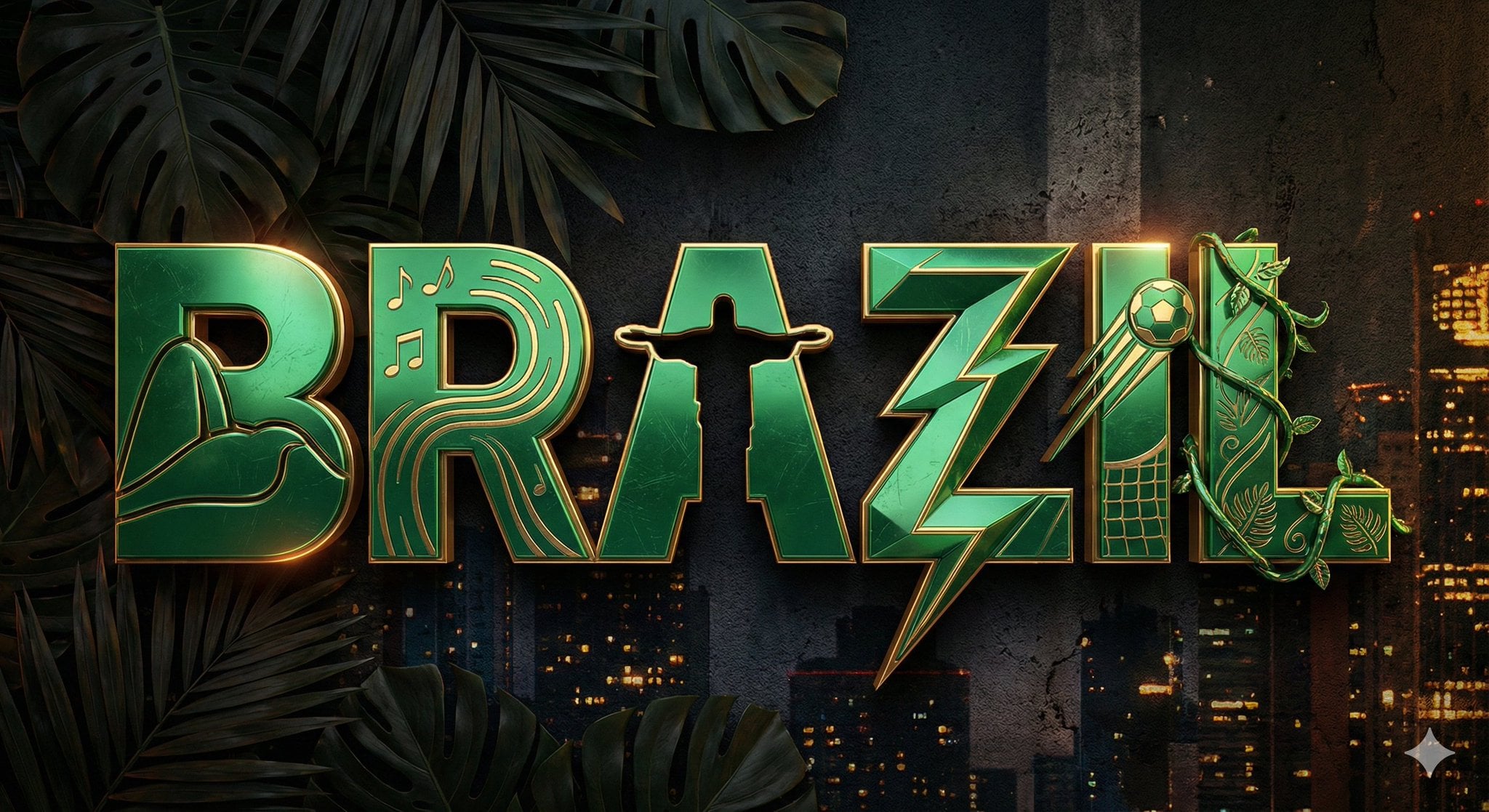 3D Metallic Typography Featuring Country-Specific Cultural Elements — image 2