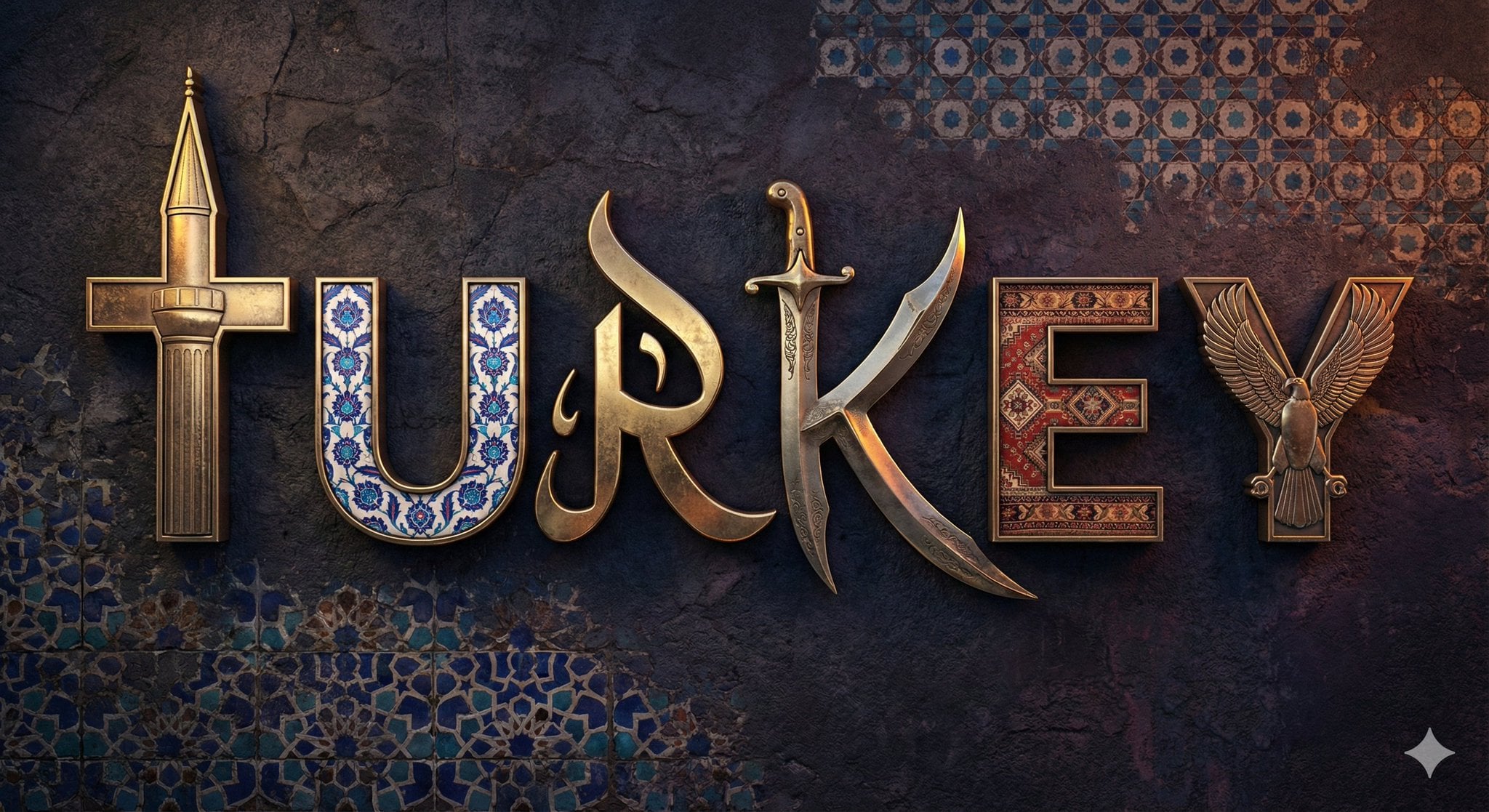 3D Metallic Typography Featuring Country-Specific Cultural Elements — image 3