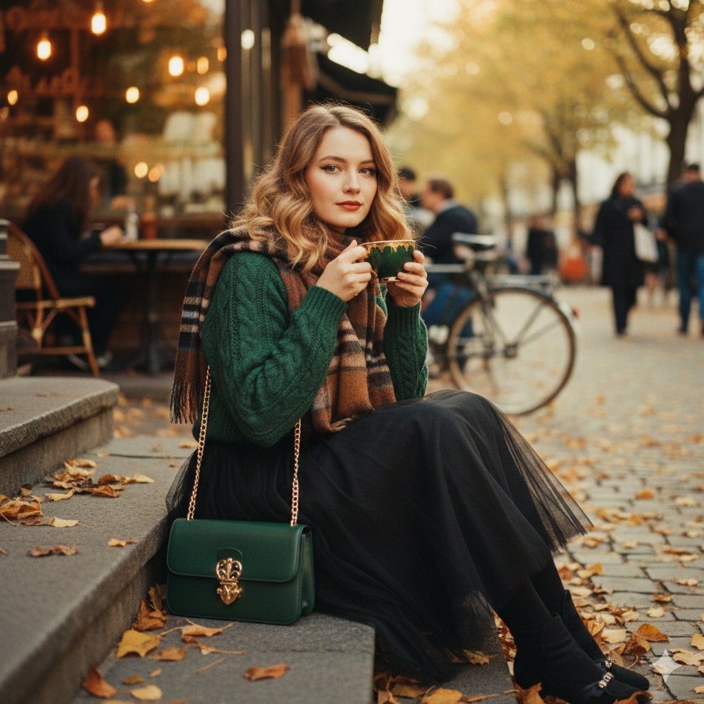 1970s Fashion Portrait At Cozy Street Cafe — image 2