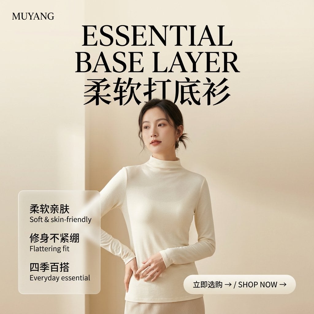 Minimalist Fashion Ad: Model in High-Quality Knit Top