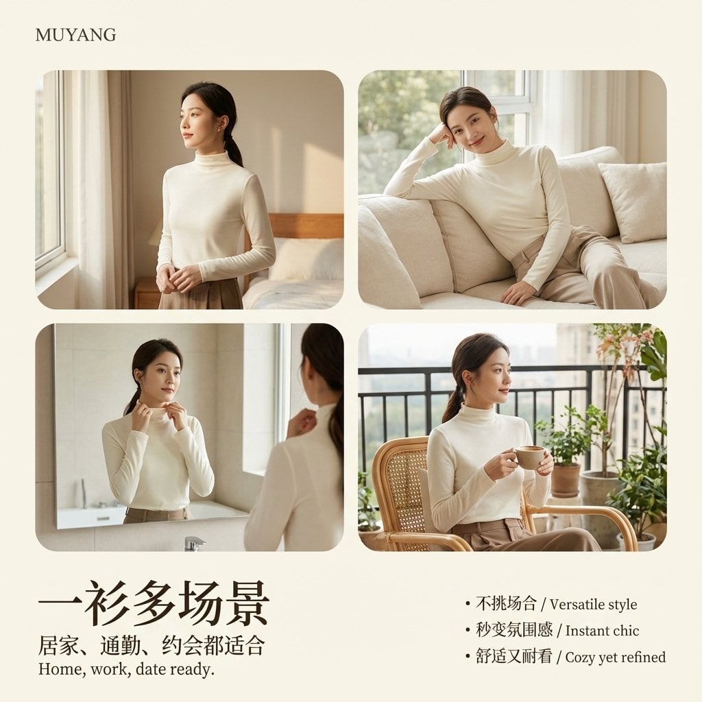Minimalist Fashion Ad: Model in High-Quality Knit Top — image 4