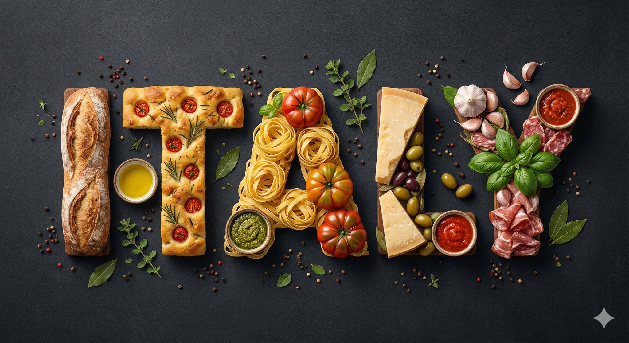 Country Name Typography Crafted From Traditional Foods