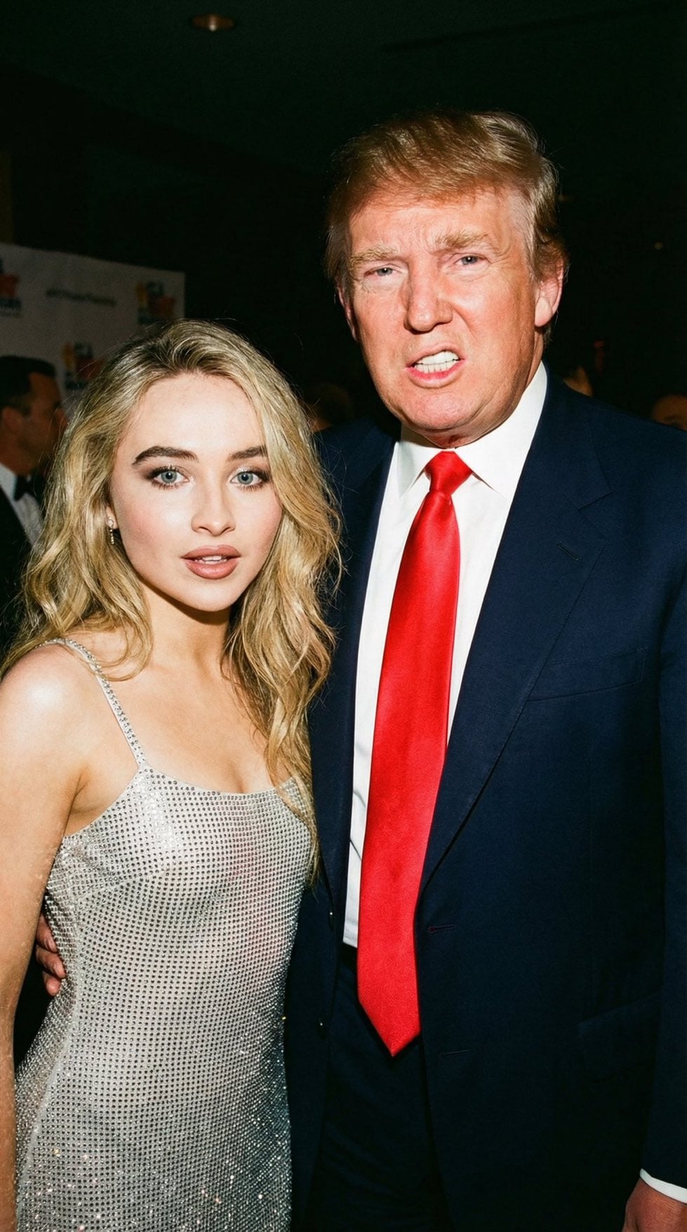 Young Donald Trump and Woman at Party