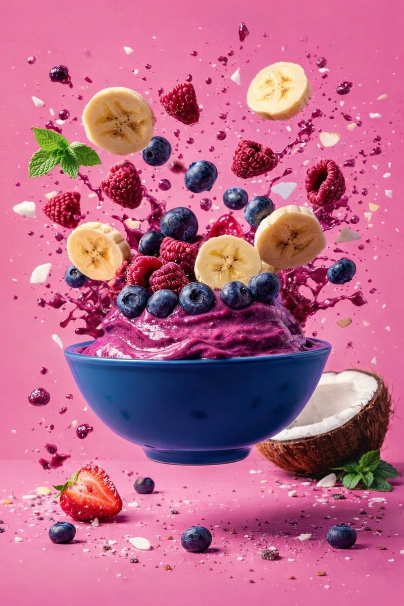 Exploding Berry Smoothie Bowl Photography — image 2