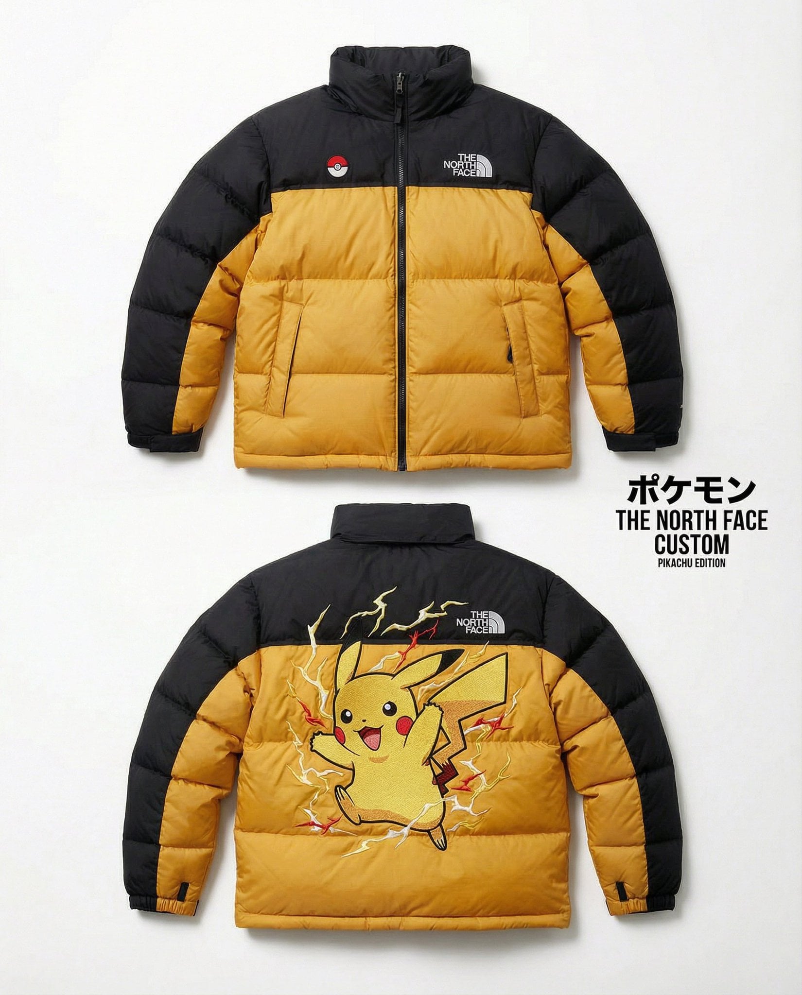 Custom Pokémon North Face Nuptse Puffer Jacket