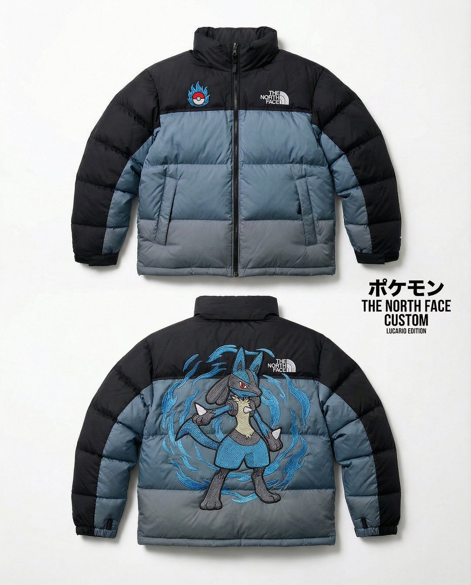 Custom Pokémon North Face Nuptse Puffer Jacket — image 2