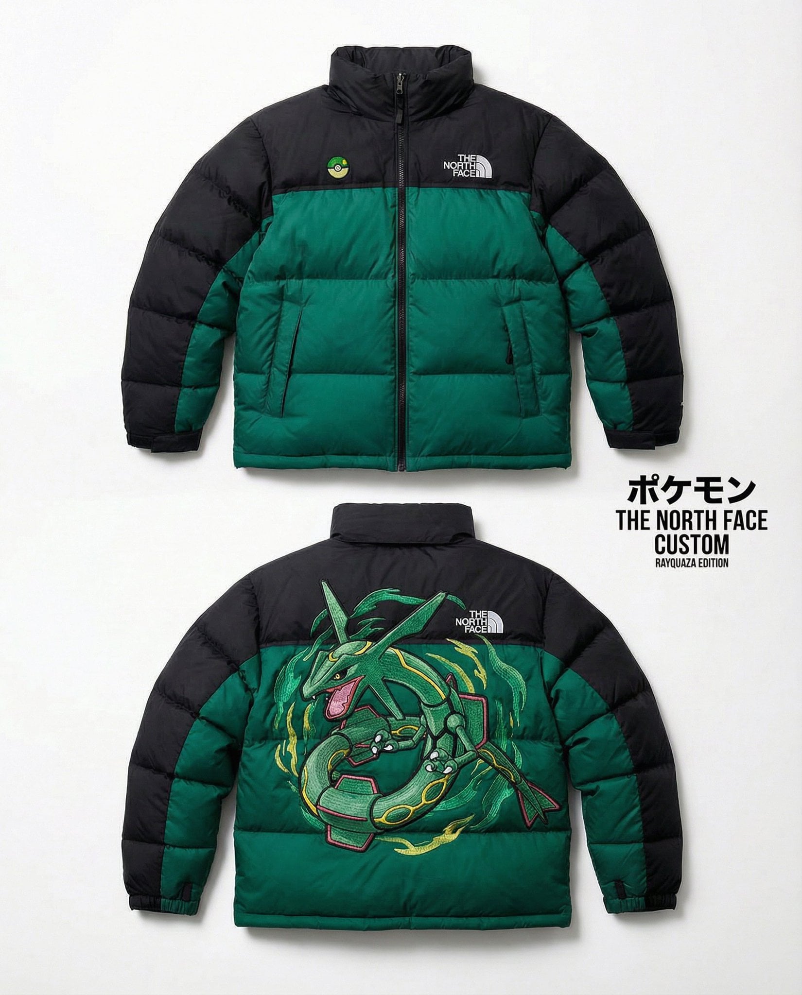 Custom Pokémon North Face Nuptse Puffer Jacket — image 3