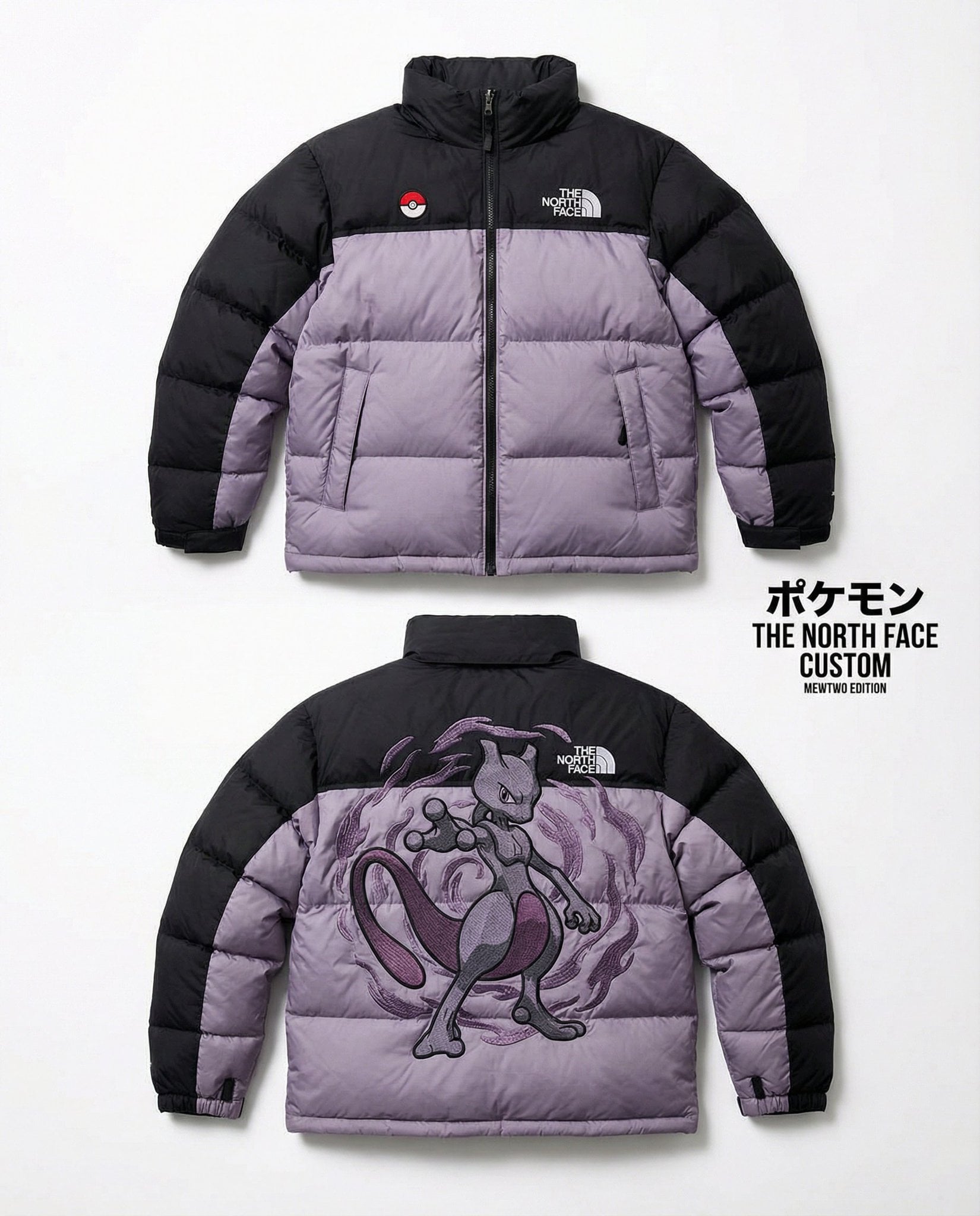 Custom Pokémon North Face Nuptse Puffer Jacket — image 4