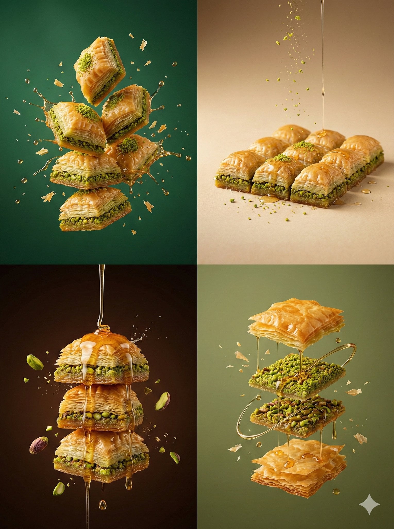 Exploding Baklava with Syrup Droplets