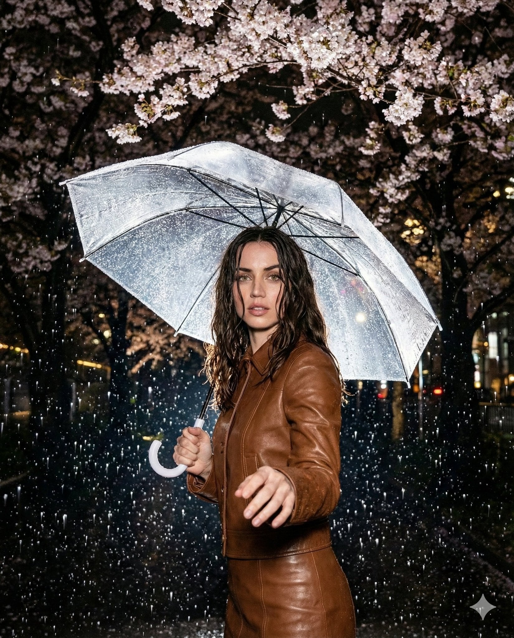 Nighttime Portrait Under Cherry Blossoms — image 2