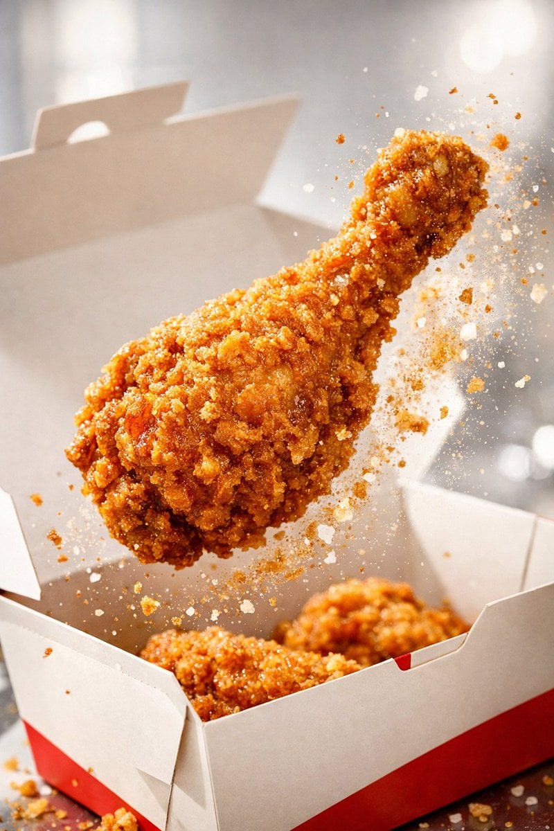 Fried Chicken Drumstick in Red Sauce Splash — image 4