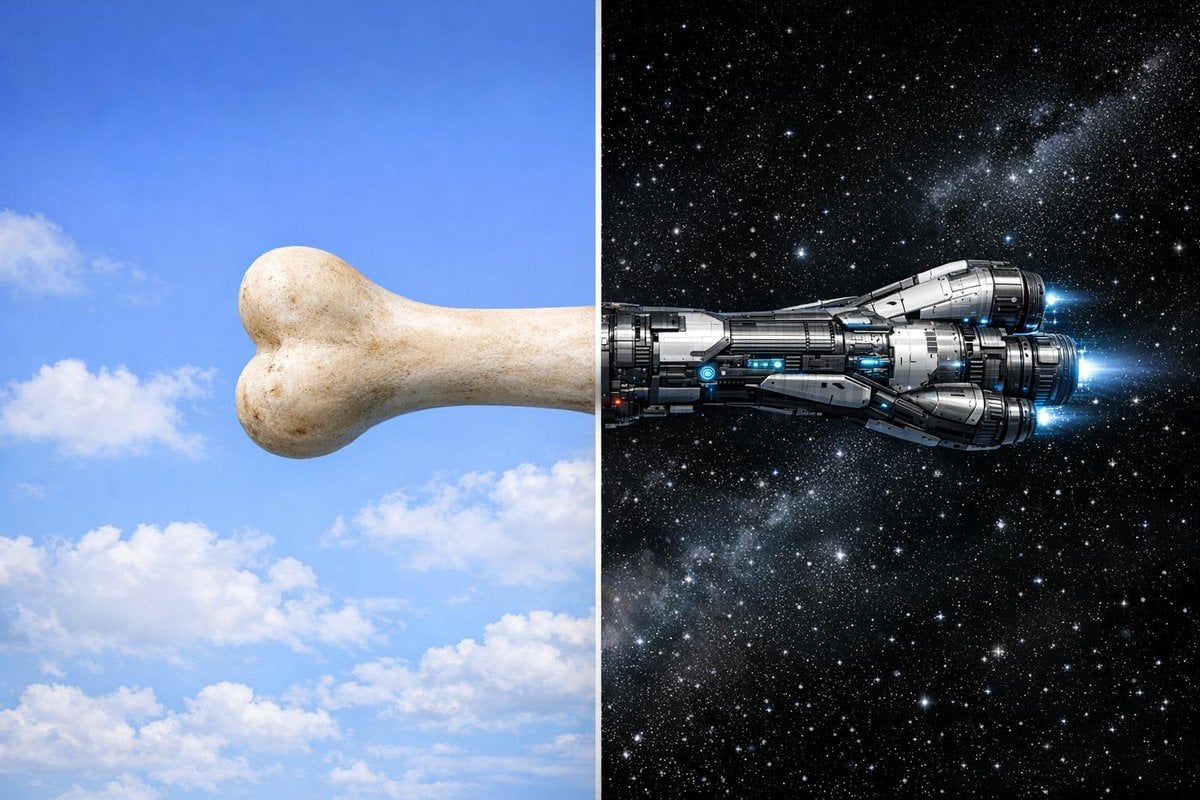 Dog Bone Transforming Into Futuristic Spaceship — image 3