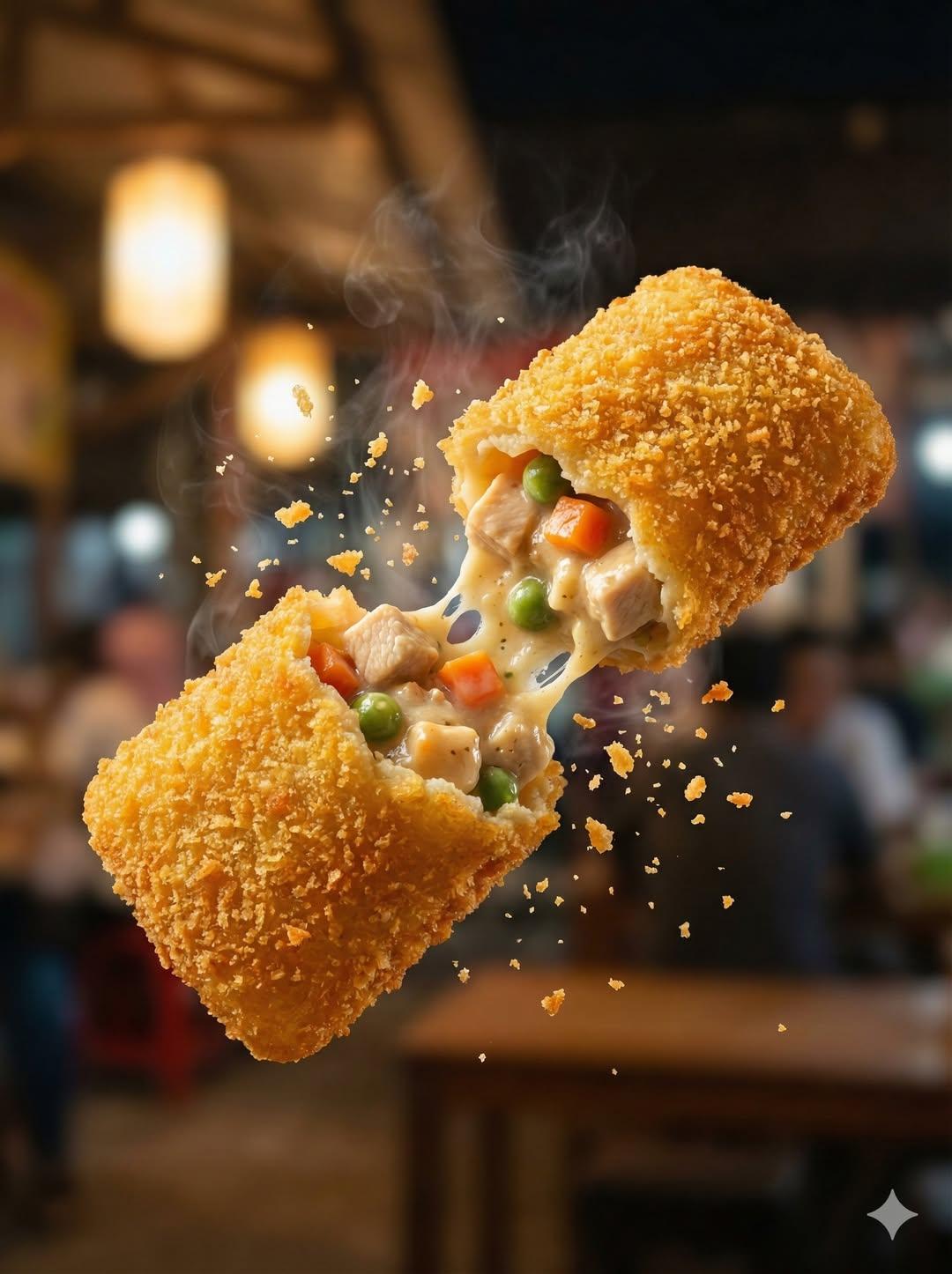 Crispy Martabak Telur Exploding Mid-Air — image 2