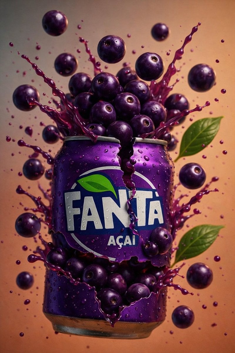 Orange Soda Can Splash with Fruit