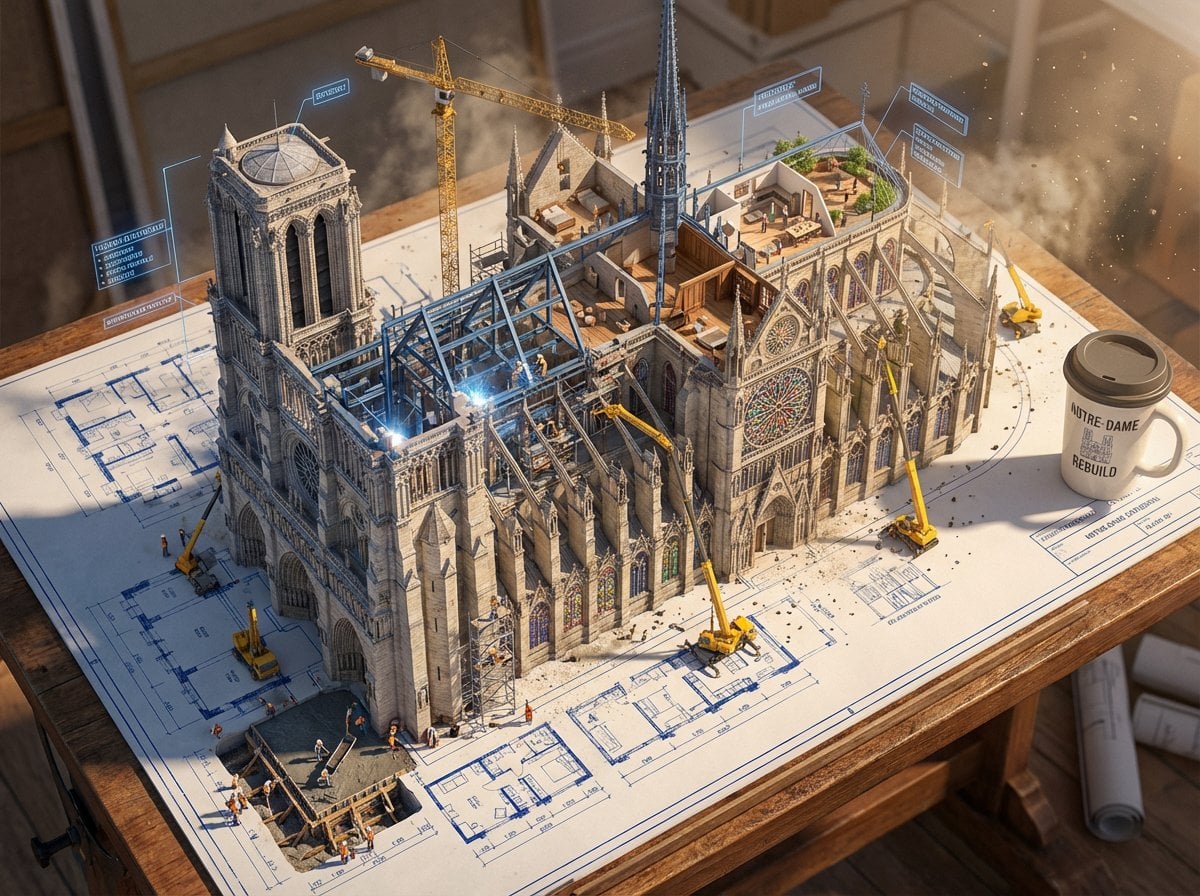 Architectural Blueprint Transforms Into Living Building
