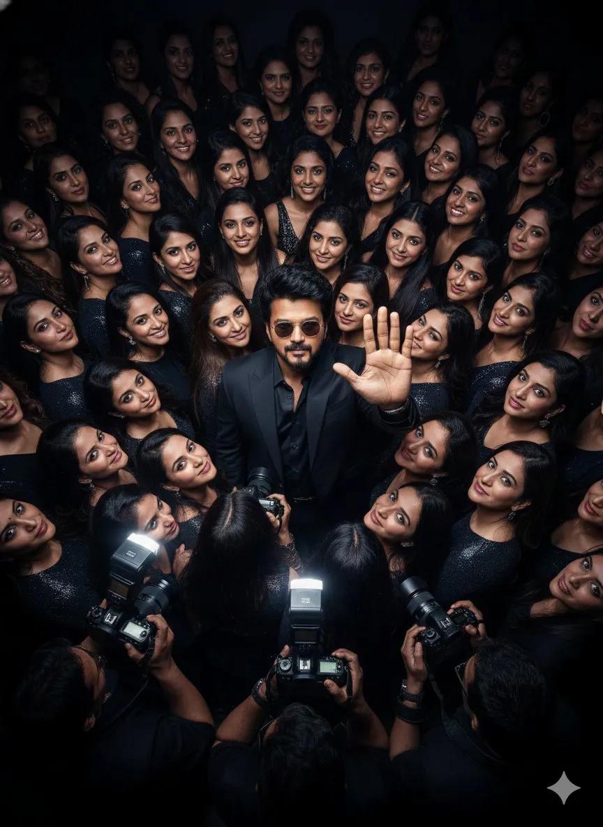Man in Suit Surrounded by Paparazzi and Crowd — image 2