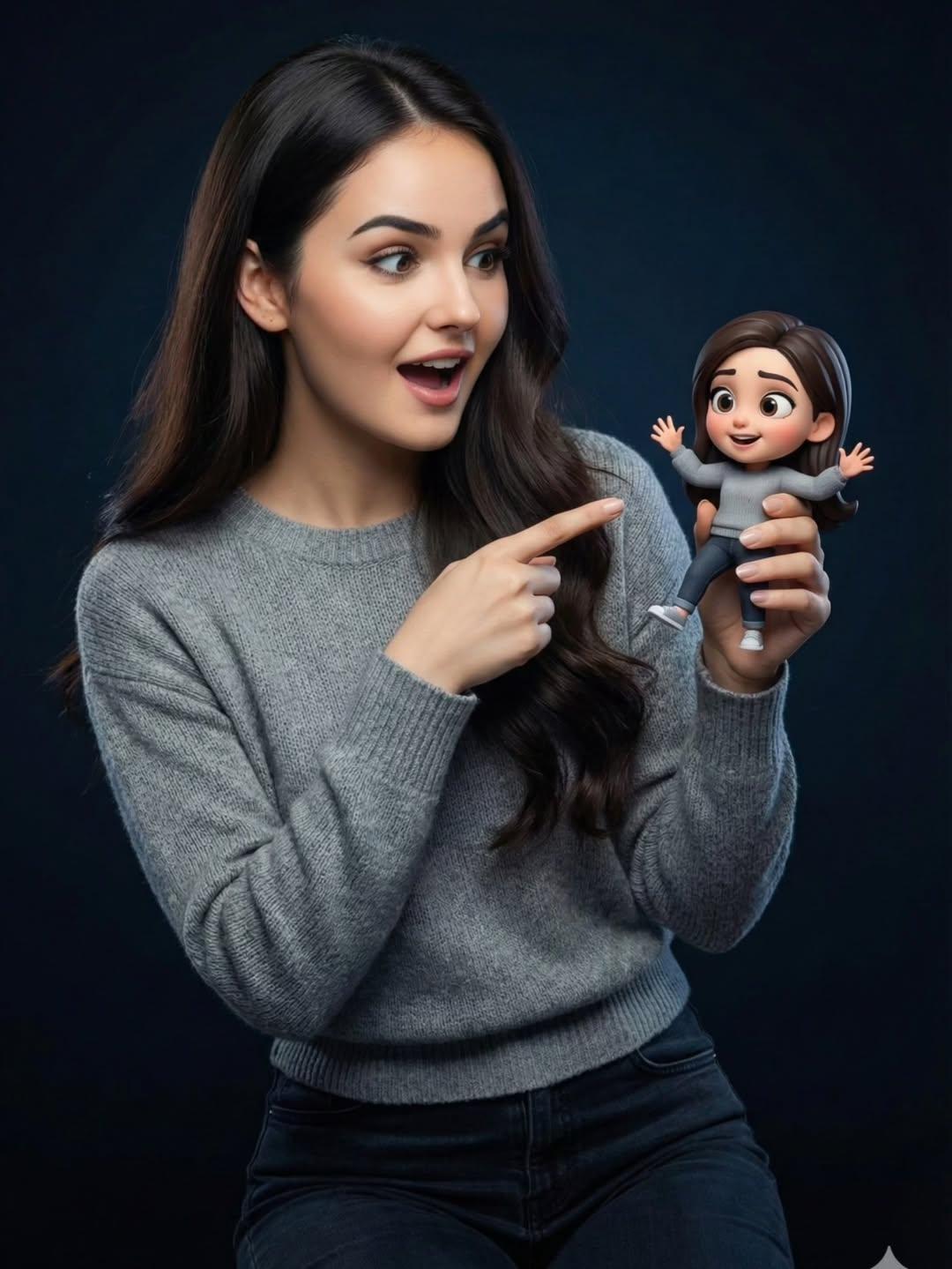 Human and Pixar Twin Studio Portrait — image 2