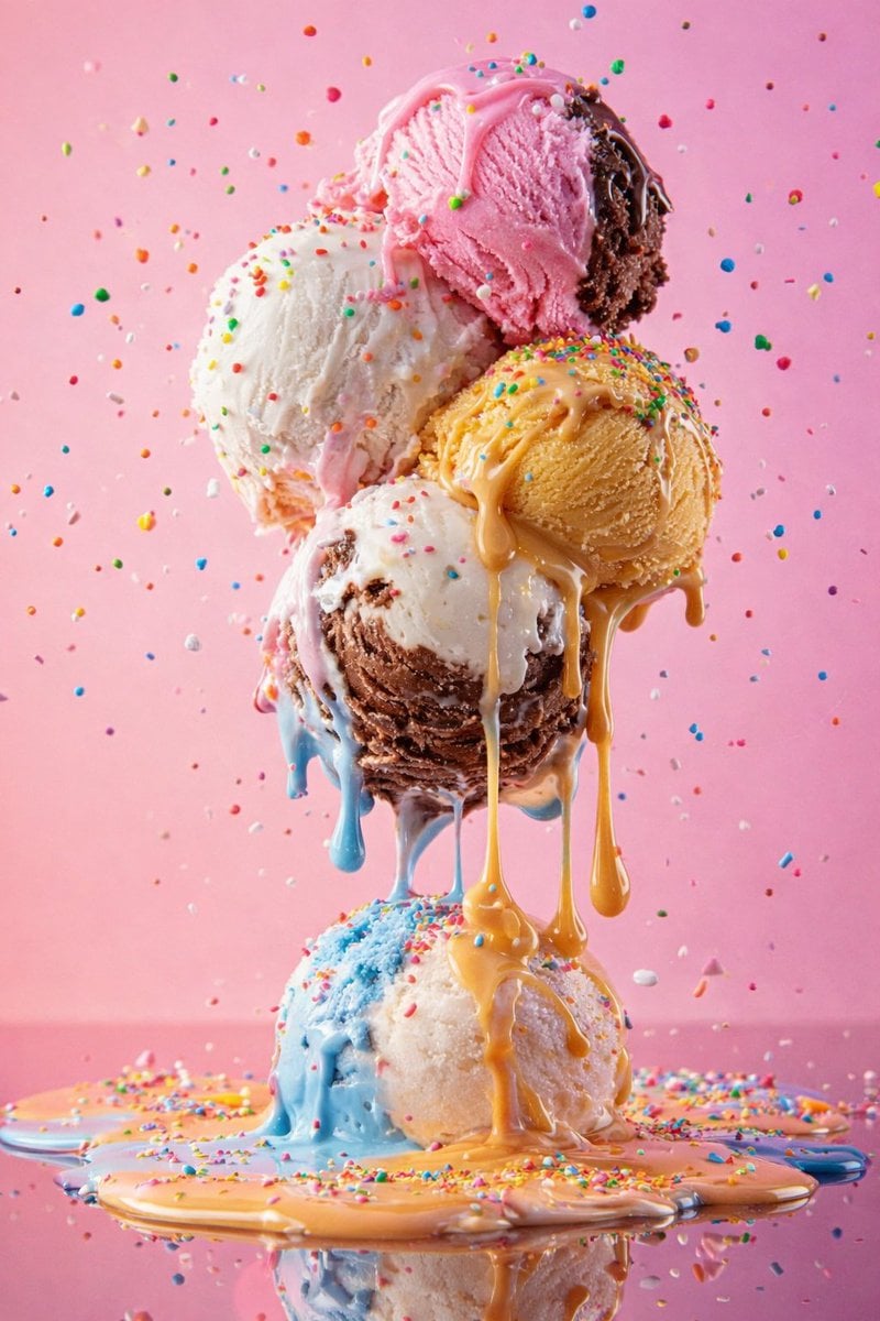 Hyperreal Ice Cream Cone with Purple Splash — image 4