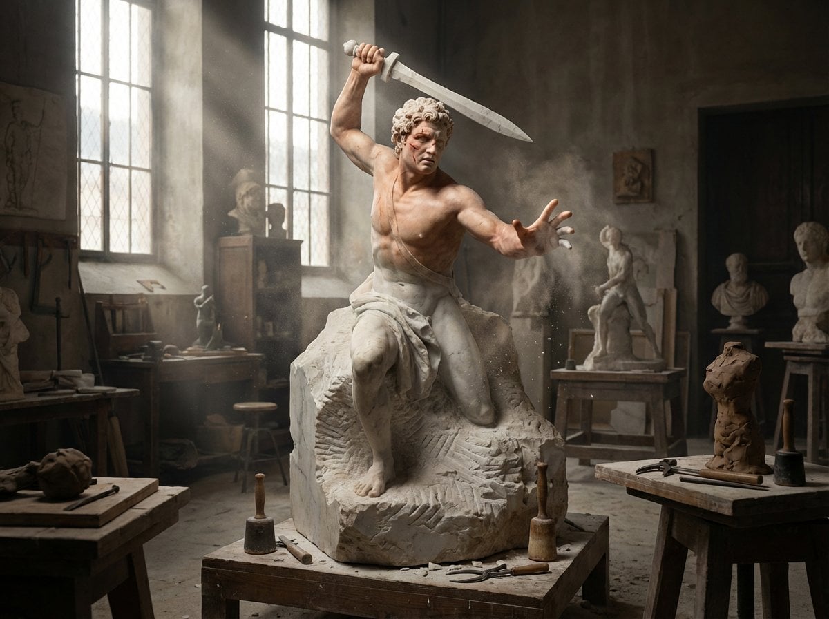 Awakening Sculpture in Renaissance Workshop — image 2