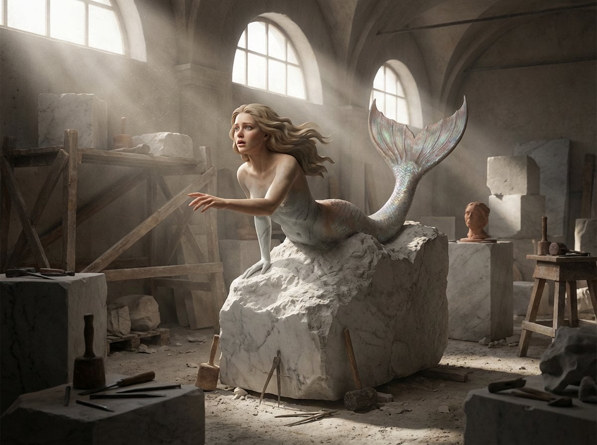 Awakening Sculpture in Renaissance Workshop — image 3