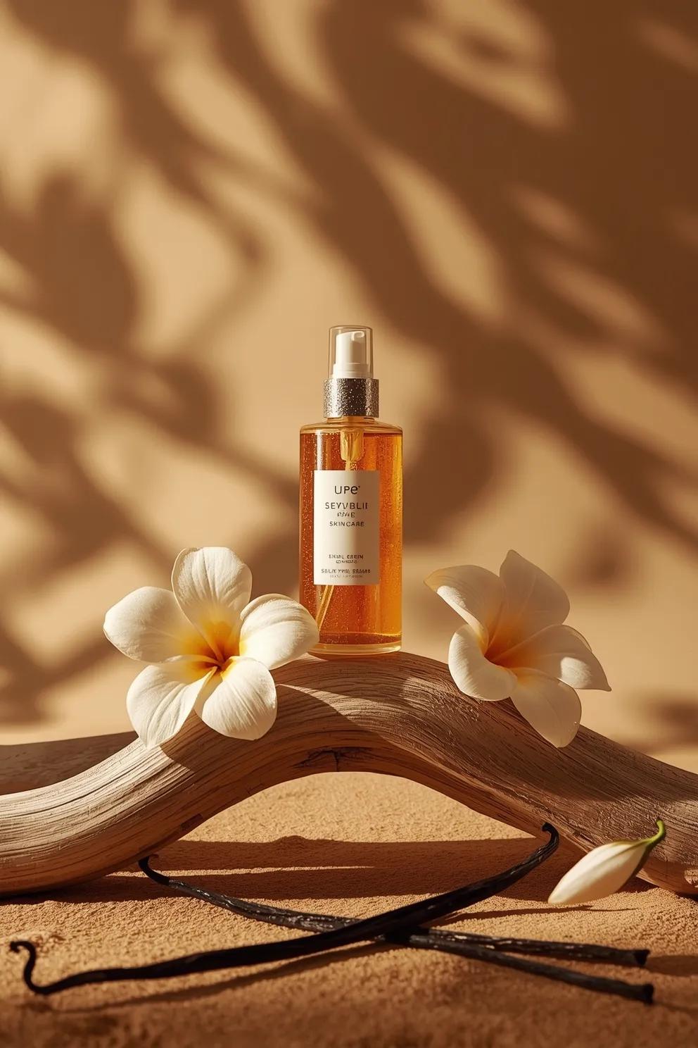 Luxury Amber Serum Bottle on Driftwood — image 3
