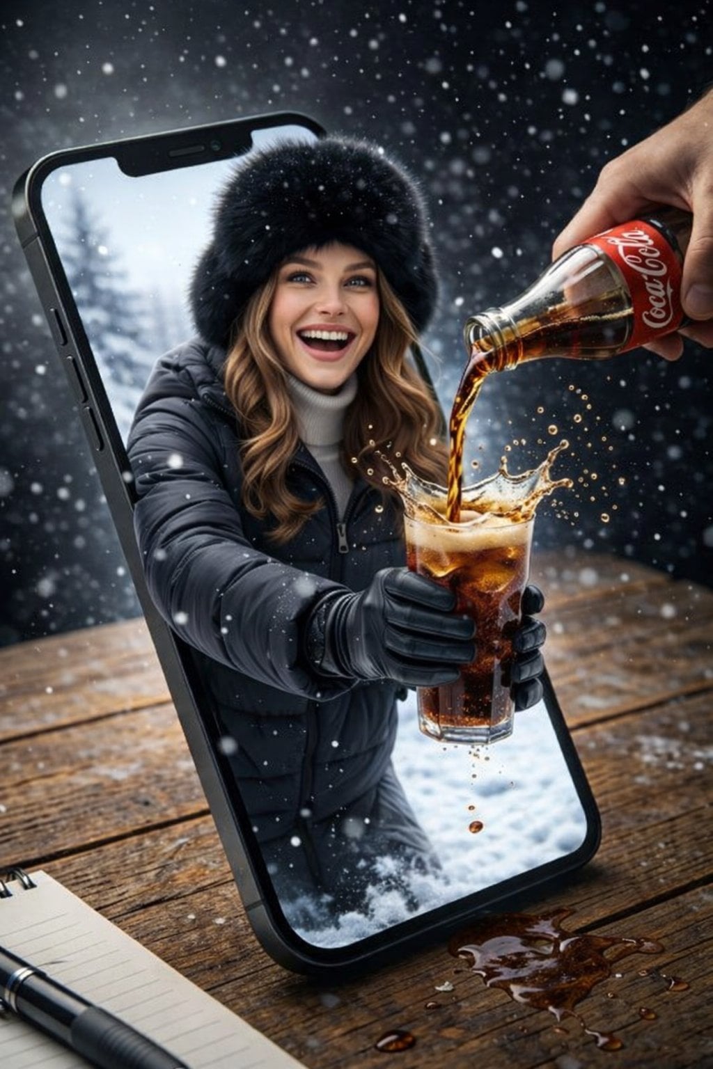 Cracked Phone Screen Revealing Smiling Woman — image 2