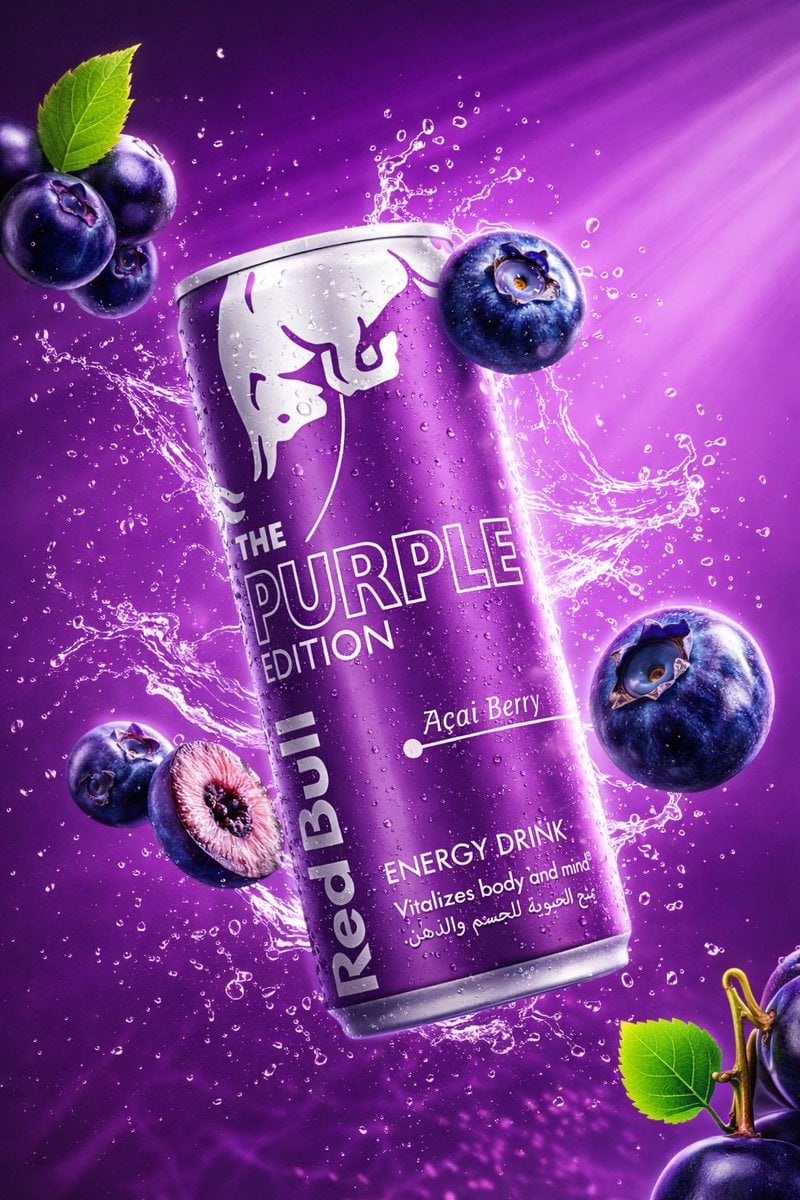 Purple Acai Energy Drink Splash Photography — image 2