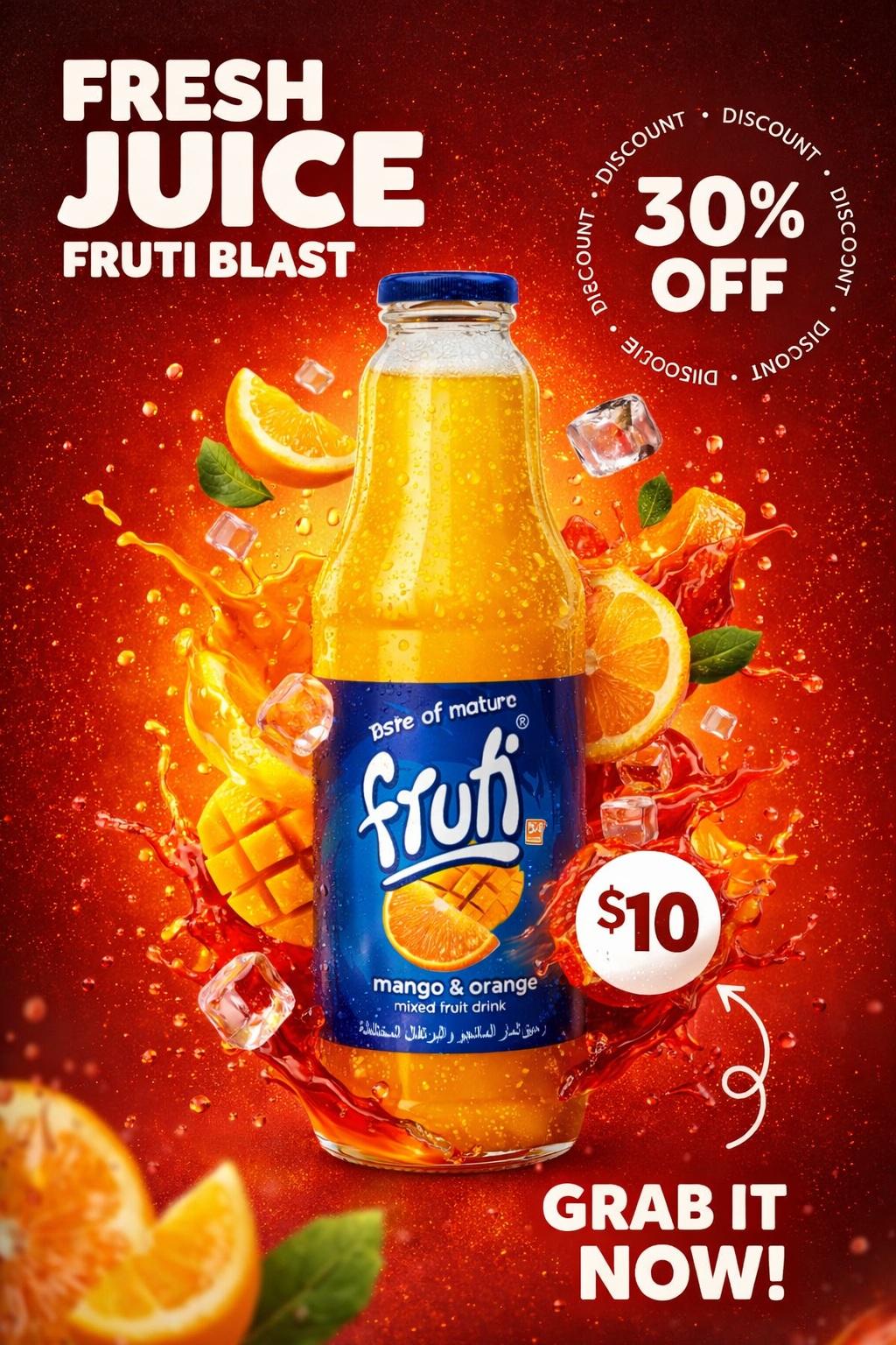 Product Poster for Fresh Juice Bottle — image 3