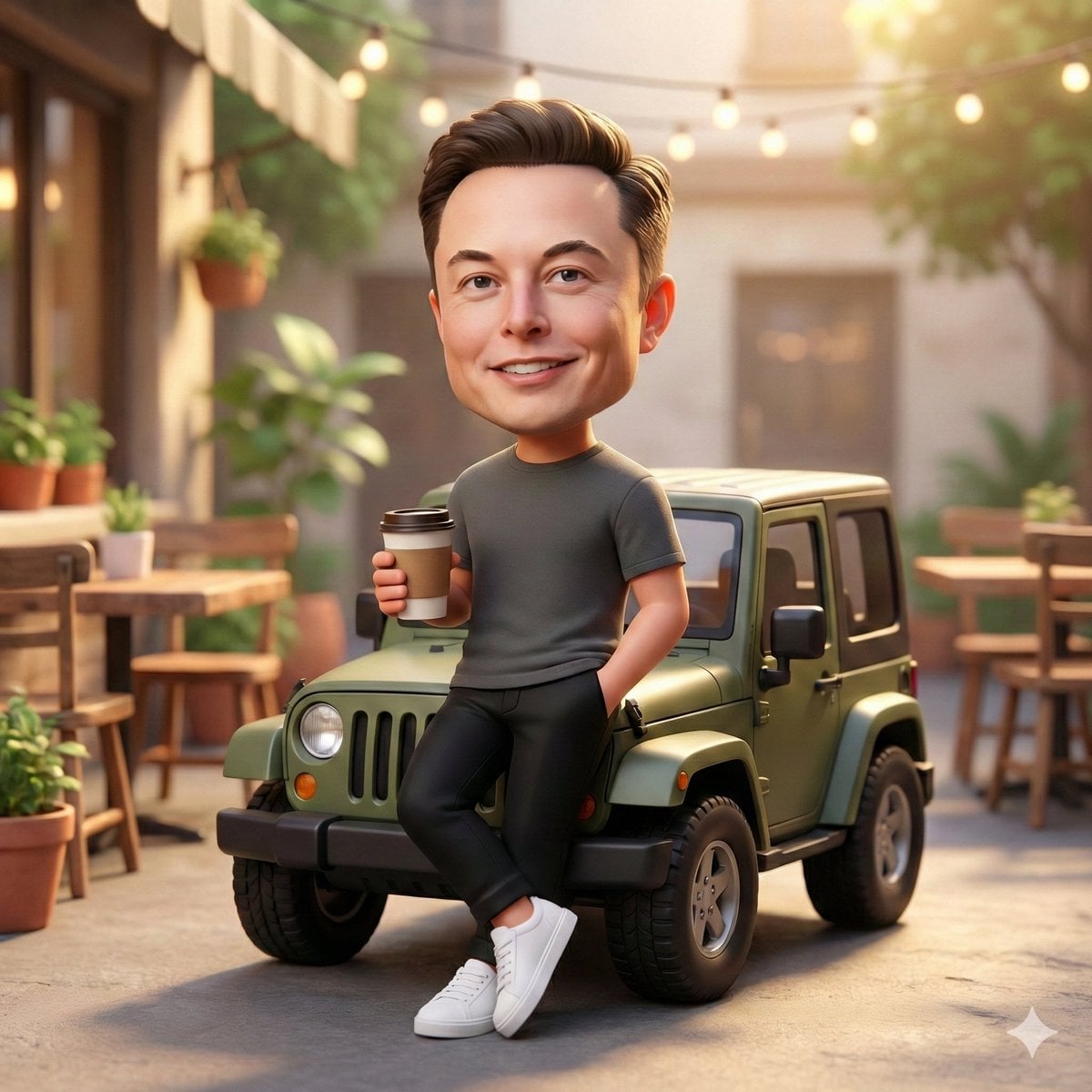 Cute Chibi Character with Mini Jeep — image 3