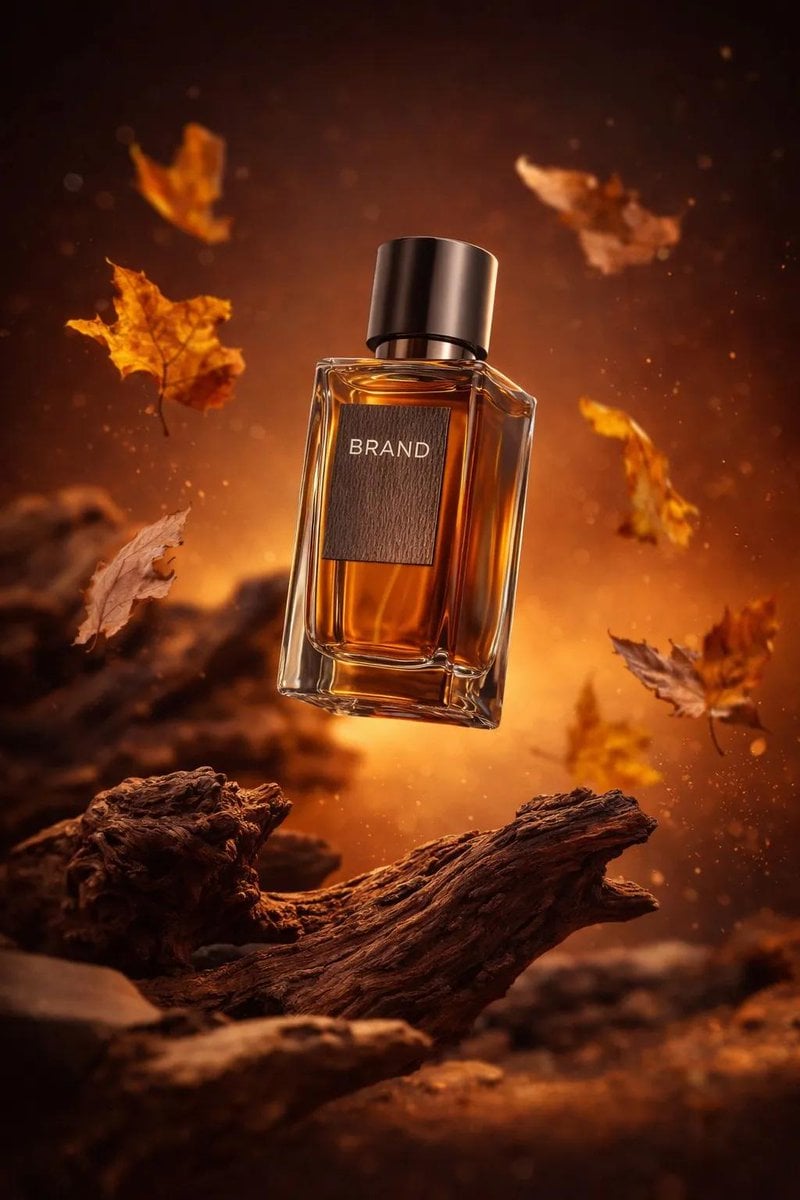Luxury Perfume Bottle Amidst Autumn Leaves — image 2