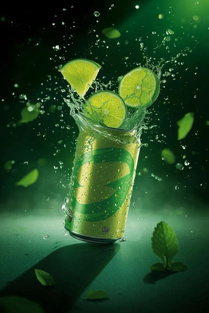 Exploding Lime Soda Can Product Shot — image 3