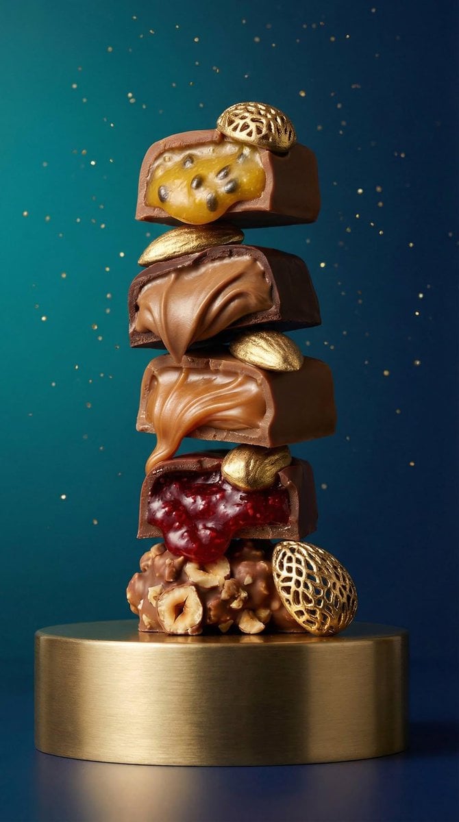 Artisanal Praline Tower and Ruby Chocolate
