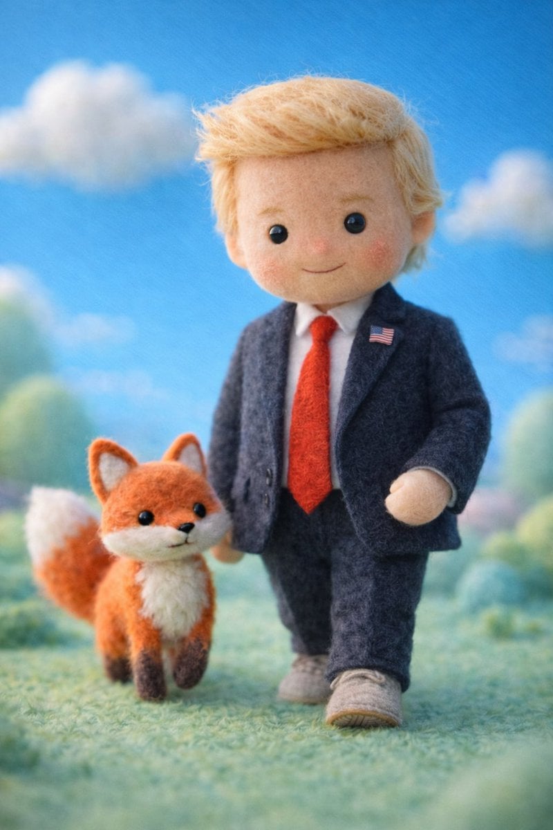 Felt Miniature Celebrity Doll in Tech Casual Style — image 4