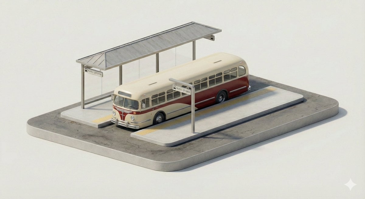 Minimalist 3D Isometric Diorama of City Transport — image 4