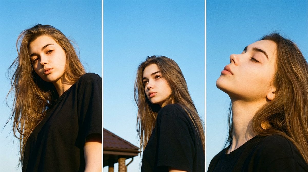 Triptych of a Woman in the Sky