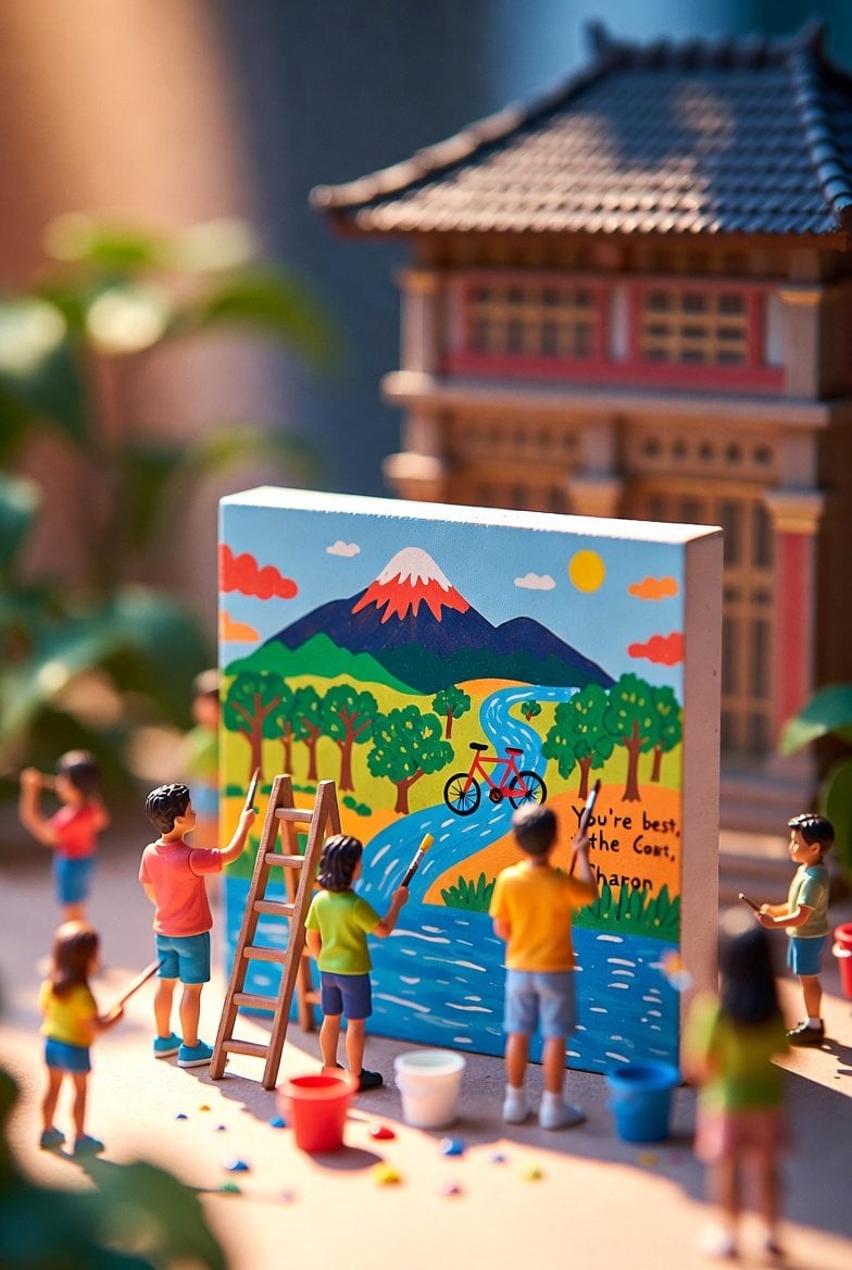 Youthful Artists Creating Environmental Mural Diorama — image 3