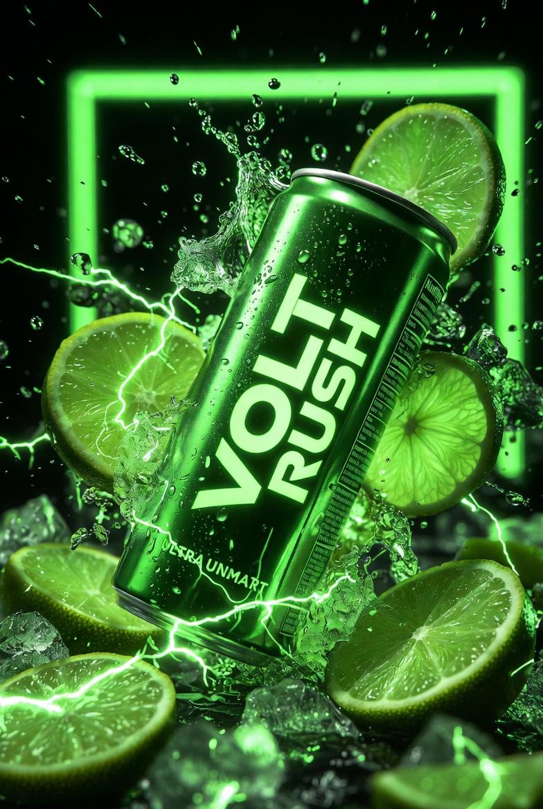 Volt Rush Energy Drink Neon Product Shot — image 4