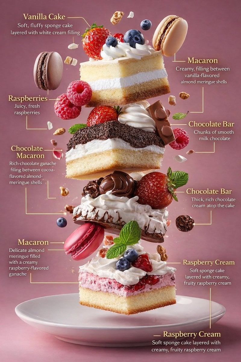 Floating Cake Slices with Infographic Edits — image 4