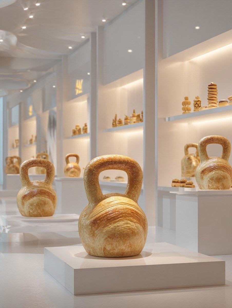 Croissant Sports Sculptures in Modern Art Gallery — image 3