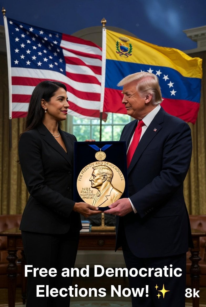 Machado Presents Nobel Peace Prize To Trump — image 2