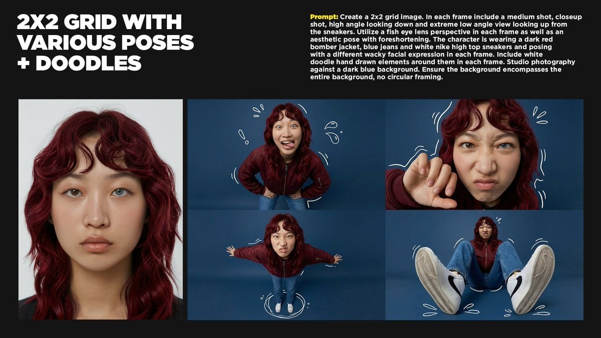 Fisheye Grid with Dynamic Poses and Expressions