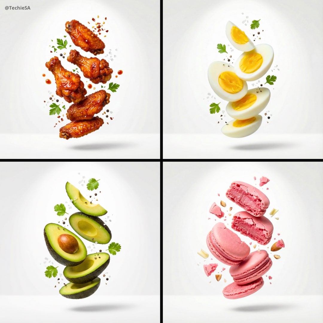 Premium Food Advertising with Levitating Ingredients