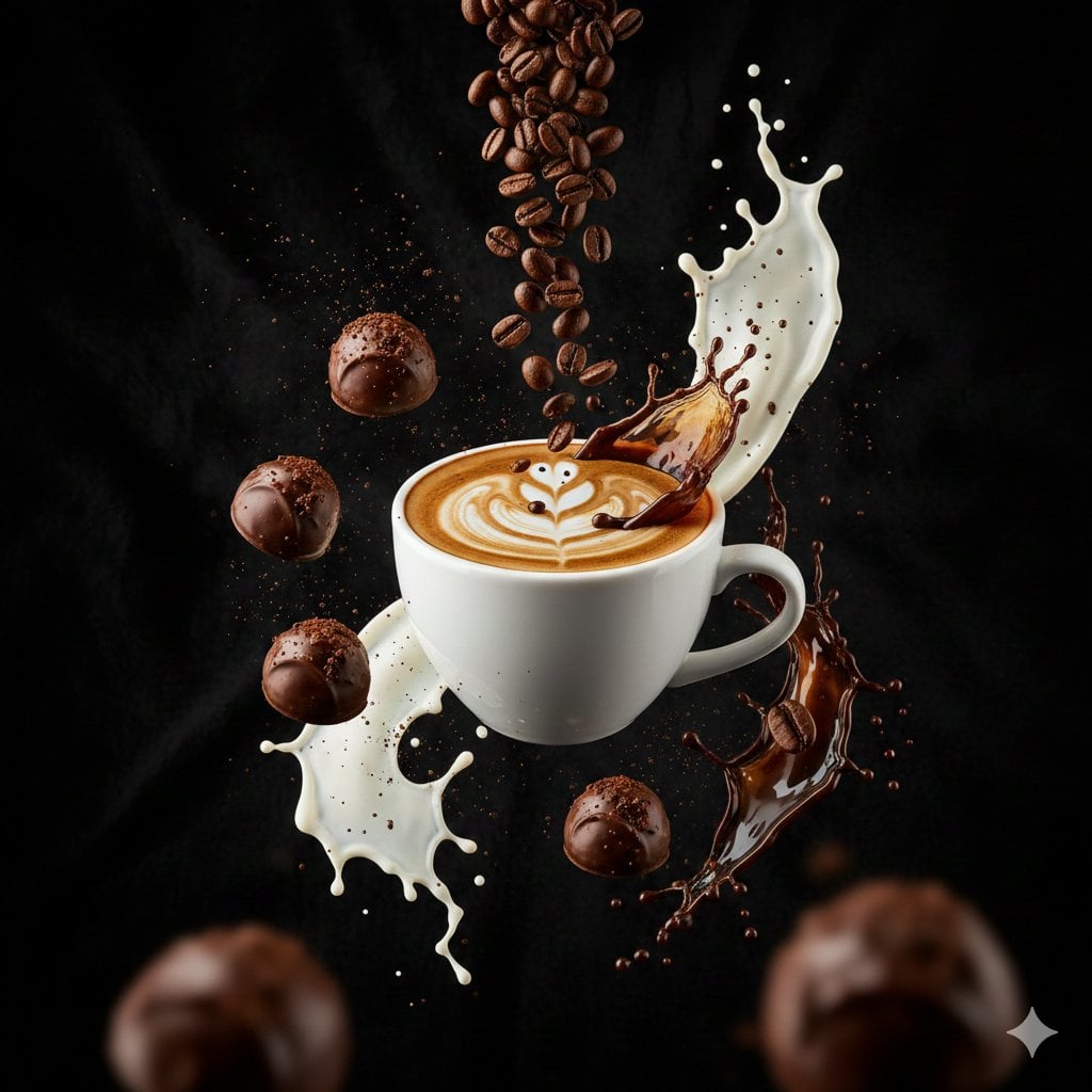 Cinematic Coffee & Chocolate Splash