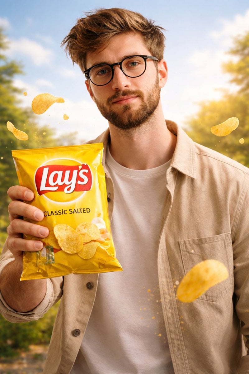 Man With Lay's Chips Packet — image 2